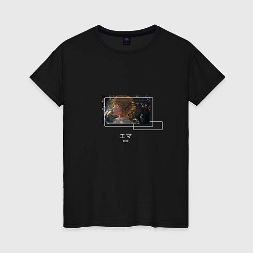 Женская футболка Профиль Эммы / Черный – фото 1