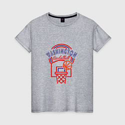 Футболка хлопковая женская Washington - Basketball, цвет: меланж