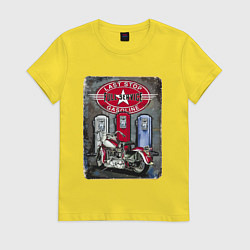 Женская футболка Мотоцикл Заправка Ретро Poster