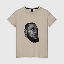 Футболка хлопковая женская Angry LeBron, цвет: миндальный