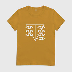 Футболка хлопковая женская Seele logo, цвет: горчичный