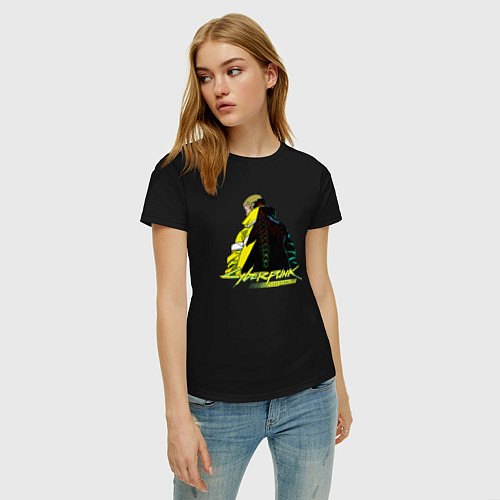 Женская футболка Cyberpunk Edgerunners / Черный – фото 3