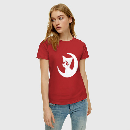 Женская футболка Луна на месяце / Красный – фото 3
