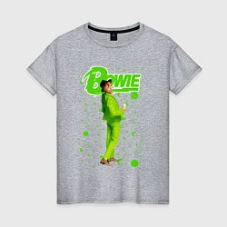 Футболка хлопковая женская David Bowie in a Green Suit, цвет: меланж