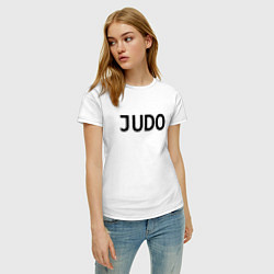 Футболка хлопковая женская JUDO ДЗЮДО спина, цвет: белый — фото 2