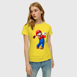 Футболка хлопковая женская Марио - крутейший гольфист Super Mario, цвет: желтый — фото 2