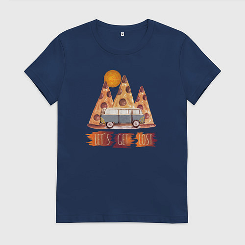 Женская футболка Горные Походы и Пицца / Тёмно-синий – фото 1