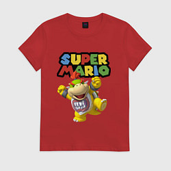 Футболка хлопковая женская Bowser Junior Super Mario, цвет: красный