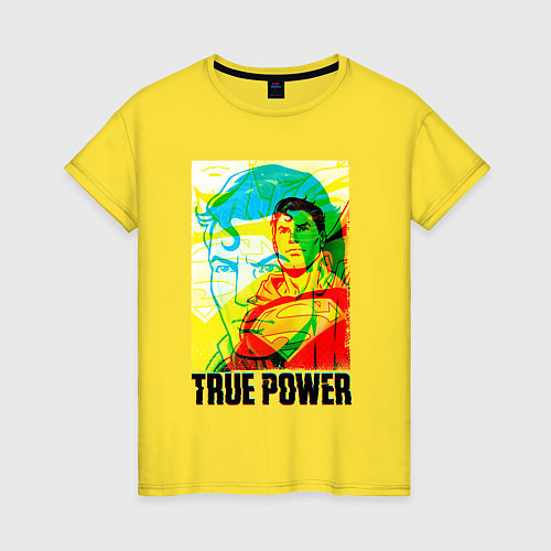 Женская футболка True power! / Желтый – фото 1