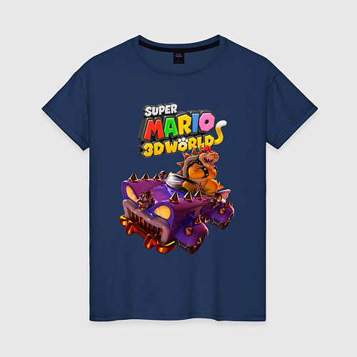 Женская футболка Точило Боузера Super Mario 3D World / Тёмно-синий – фото 1