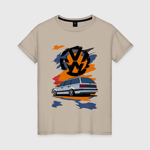 Женская футболка VW Passat B3 Variant / Миндальный – фото 1