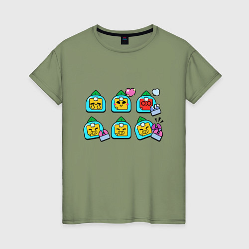 Женская футболка Значки на Спраута Пины Бравл Старс Sprout / Авокадо – фото 1