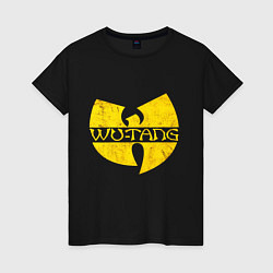 Футболка хлопковая женская Wu tang logo, цвет: черный