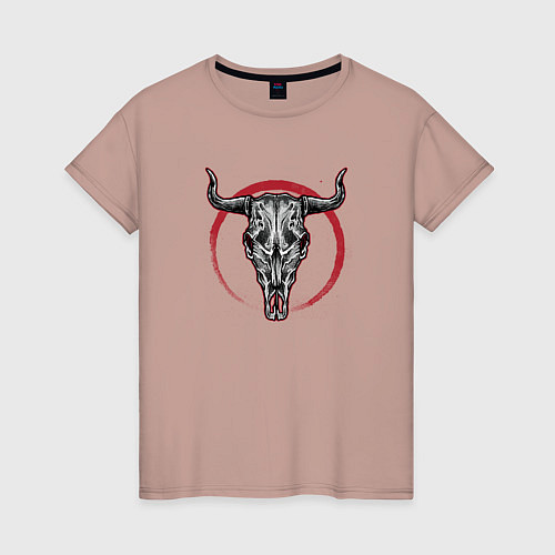 Женская футболка Череп буйвола / Пыльно-розовый – фото 1