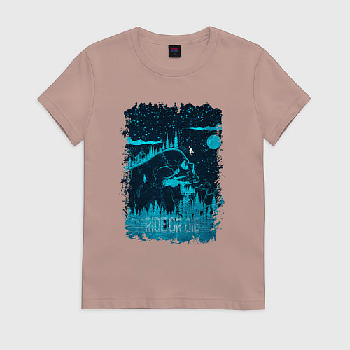 Женская футболка Ski Ride or Die / Пыльно-розовый – фото 1