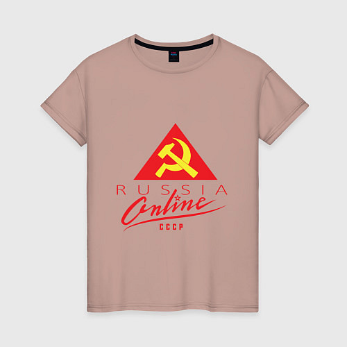 Женская футболка Russia Online / Пыльно-розовый – фото 1