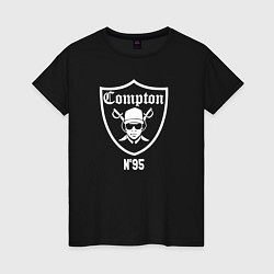 Футболка хлопковая женская Compton, цвет: черный