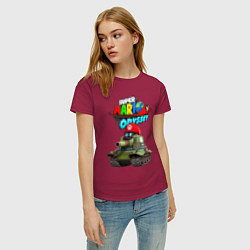 Футболка хлопковая женская Tank Super Mario Odyssey, цвет: маджента — фото 2