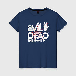 Футболка хлопковая женская Logo Evil Dead in the blood, цвет: тёмно-синий