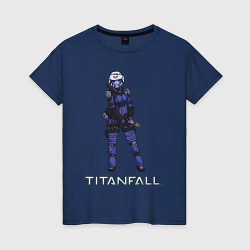 Женская футболка TITANFALL BLUE ART титанфолл / Тёмно-синий – фото 1