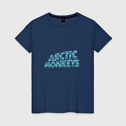Футболка хлопковая женская Надпись Arctic Monkeys, цвет: тёмно-синий