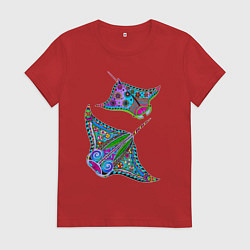 Женская футболка Скаты с психоделической раскраской