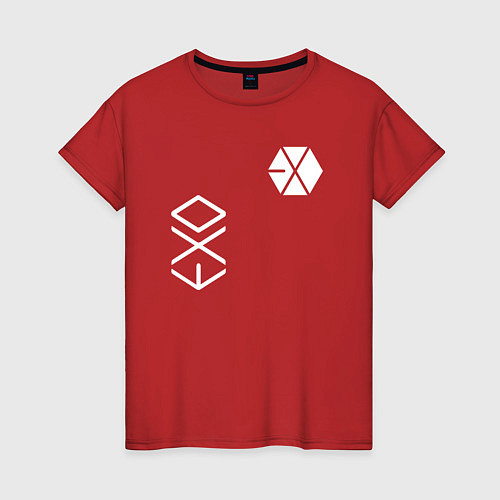 Женская футболка Логотип группы exo / Красный – фото 1