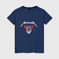 Футболка хлопковая женская Metallica Skull & Star, цвет: тёмно-синий