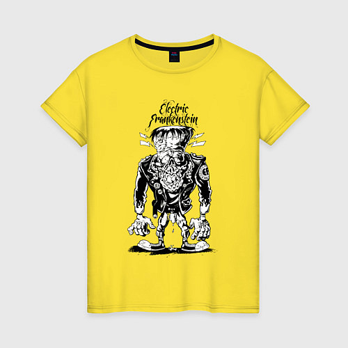 Женская футболка Electric Frankenstein Punk rock USA / Желтый – фото 1
