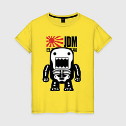 Футболка хлопковая женская JDM Japan Monster, цвет: желтый