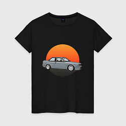 Футболка хлопковая женская BMW Sun, цвет: черный