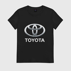 Футболка хлопковая женская TOYOTA 3D Logo, цвет: черный