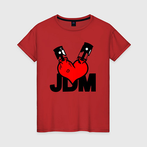 Женская футболка JDM Heart Piston Japan / Красный – фото 1