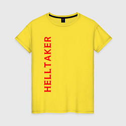 Футболка хлопковая женская Helltaker game, цвет: желтый