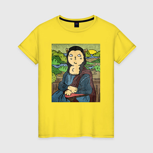 Женская футболка Кото Лиза да Винчи / Желтый – фото 1