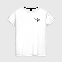 Футболка хлопковая женская Noize mc нойз мс logo, цвет: белый
