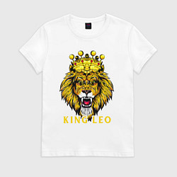 Футболка хлопковая женская KING LEO Король Лев, цвет: белый