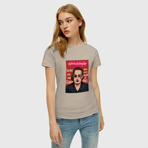 Женская футболка Справедливость для Джонни Деппа / Миндальный – фото 3