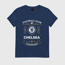 Футболка хлопковая женская Chelsea FC 1, цвет: тёмно-синий