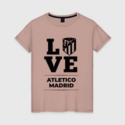 Футболка хлопковая женская Atletico Madrid Love Классика, цвет: пыльно-розовый