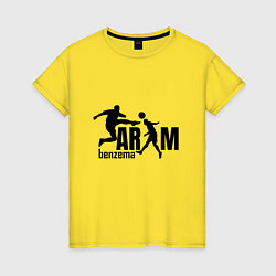 Футболка хлопковая женская Karim Benzema, цвет: желтый