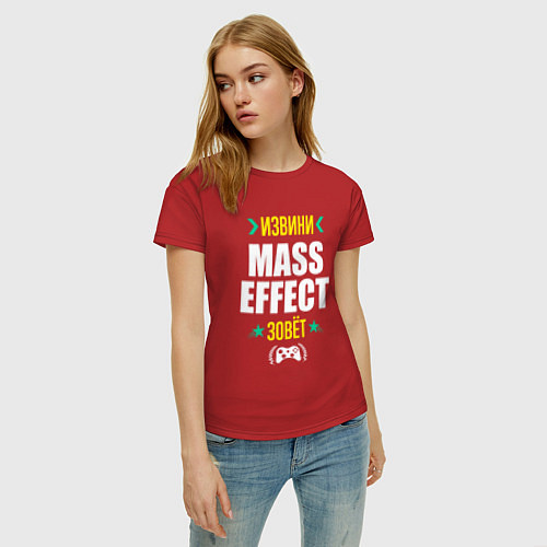 Женская футболка Извини Mass Effect Зовет / Красный – фото 3