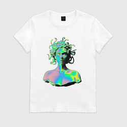 Женская футболка Gorgon Medusa Vaporwave Neon