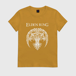 Футболка хлопковая женская ДРЕВО ELDEN RING, цвет: горчичный