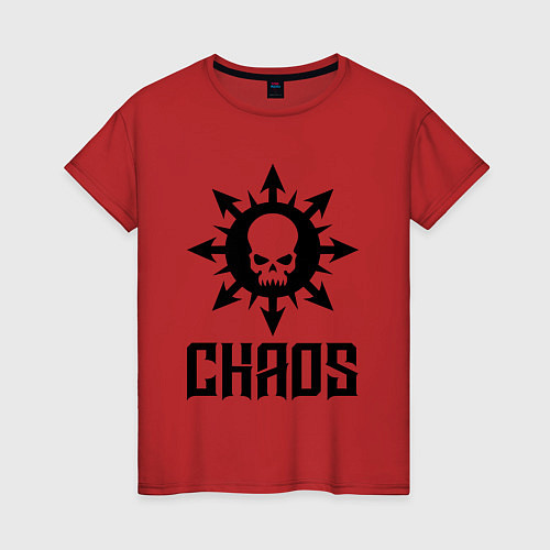 Женская футболка Эмблема Хаоса с черепом / Красный – фото 1