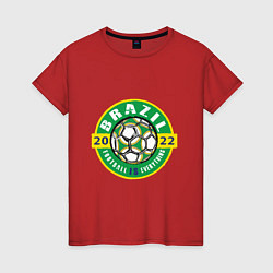 Футболка хлопковая женская Brazil 2022, цвет: красный