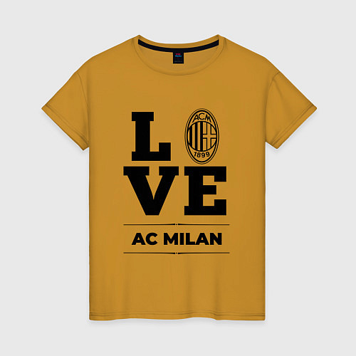 Женская футболка AC Milan Love Классика / Горчичный – фото 1