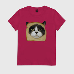 Футболка хлопковая женская Котохлебинг, цвет: маджента