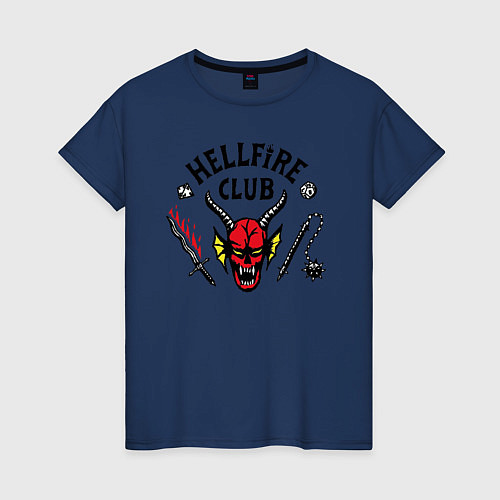 Женская футболка Hellfire Club Stranger Things 4 / Тёмно-синий – фото 1
