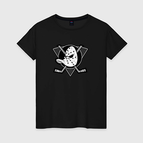 Женская футболка Anaheim Ducks Анахайм Дакс Серый / Черный – фото 1